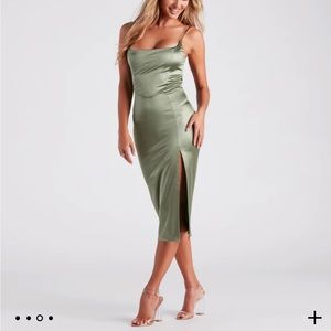 Windsor Luxurious Night Satin Midi Dress